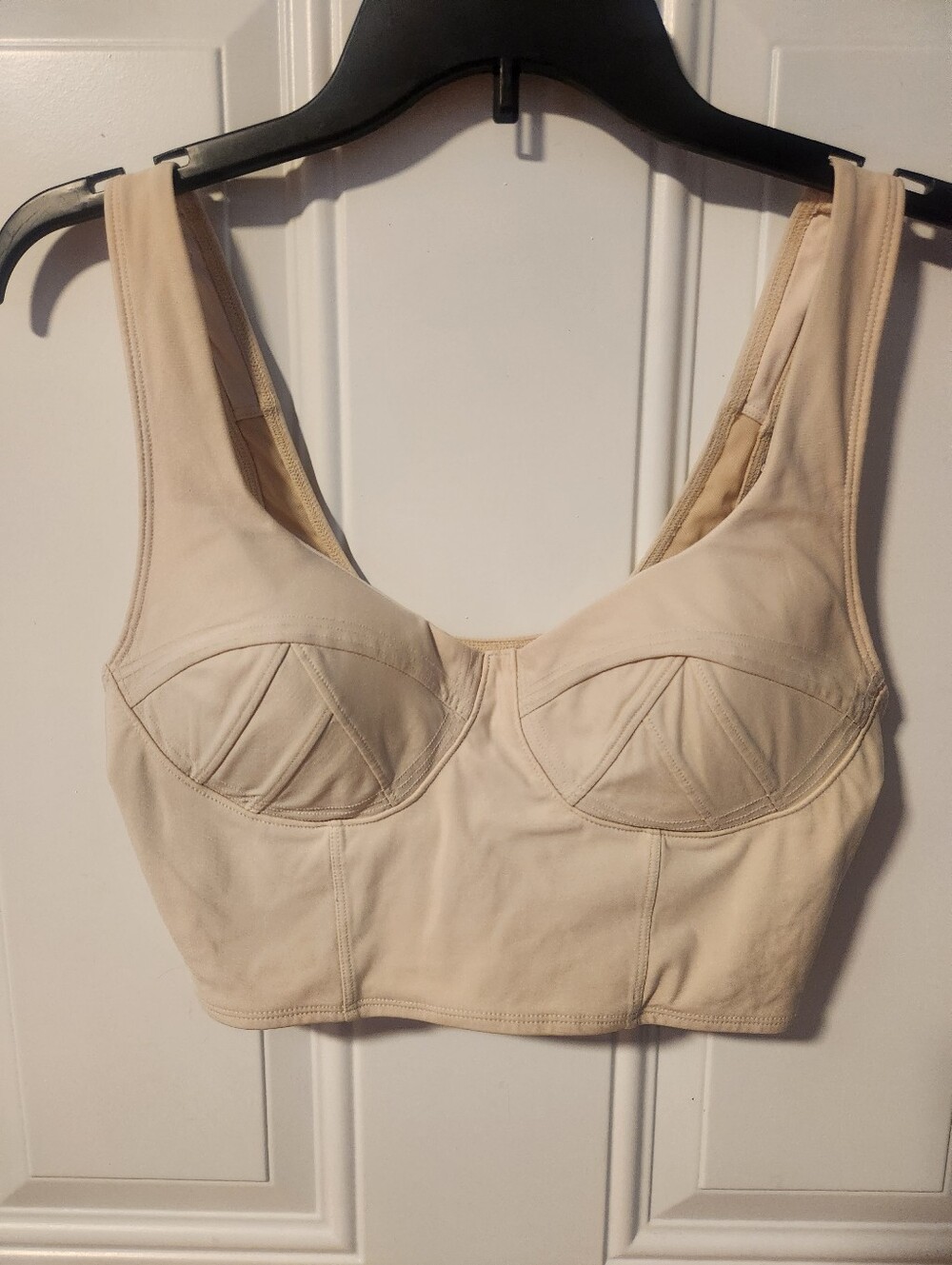 Fabletics Ivory Corset Like Sports Bra Size S/m
